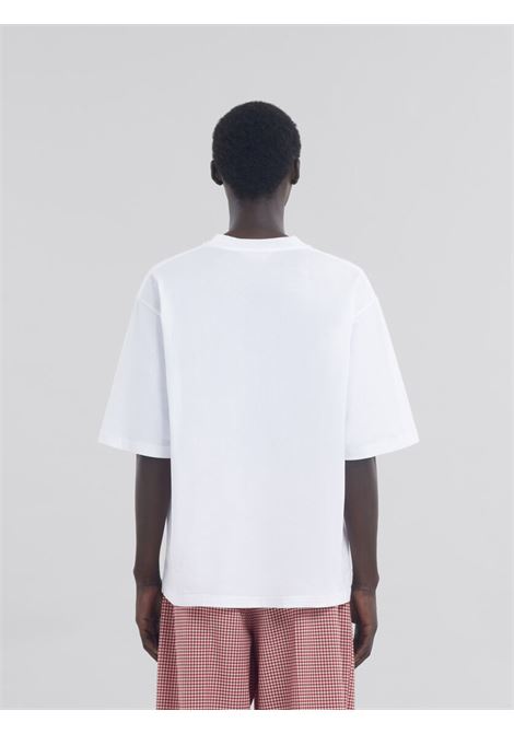 floral logo t-shirt man white MARNI | HUMU0223IP USCX50FLW01